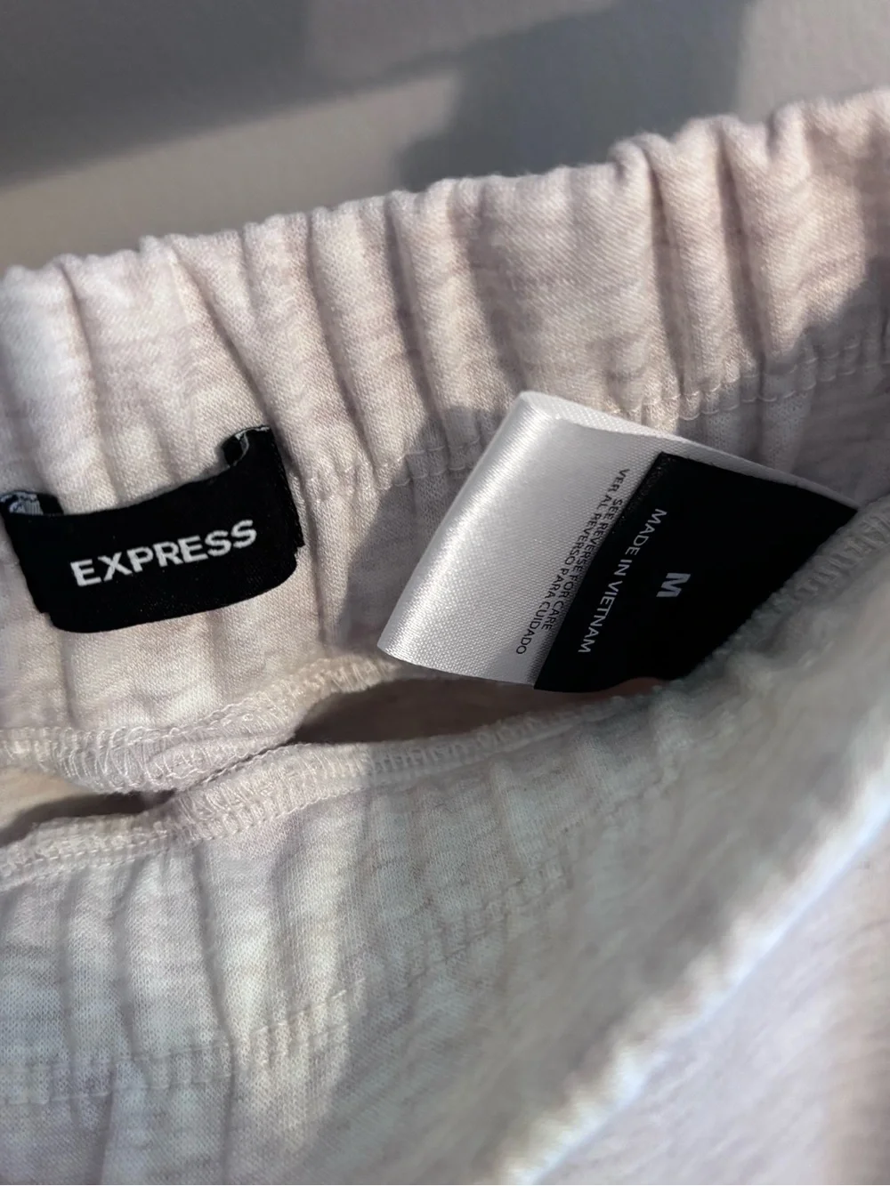 EXPRESS Cargo Joggers in Light Cream Heather NWOT sweatpants loungewear Unisex